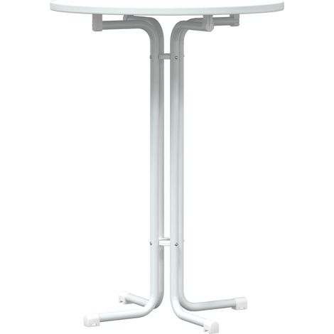 Table de salle à manger,Table à manger blanc Ø80x110 cm bois d'ingénierie et acier CFW46117 (1/5)