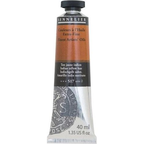 Couleurs à l'huile - Sennelier - Jaune indien Hue - 40ml - Pigments naturels - Finition satinée