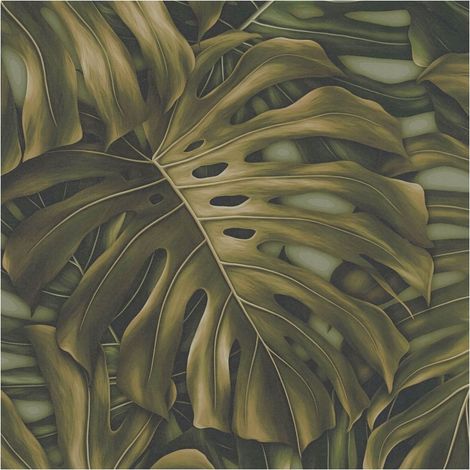 Nature wallpaper wall Profhome 397011 hot embossed non-woven wallpaper slightly textured with jungle elements matt green black brown 5.33 m2 (1/5)