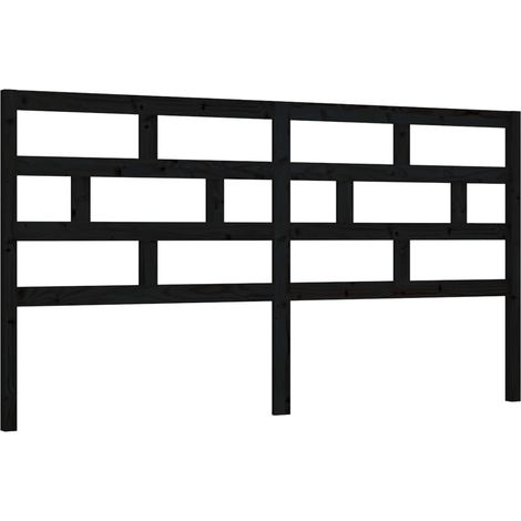 Tête de lit accessoire couchage chambre à coucher meuble 206 x 4 x 100 cm bois de pin noir TDL0202148
