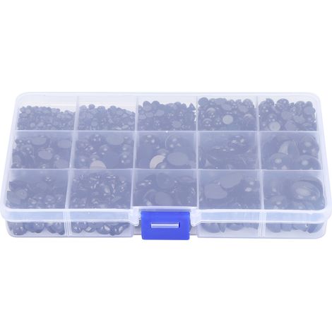 2575Pcs Plastic Eyes and Noses Pack Safety DIY Craft Kit Set with A Storage Box for Toy DollBlack (1/5)