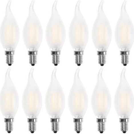 Ampoule LED E14 Flamme,Forme de Bougie,Blanc Chaud 2700K,4W Equivalence Incandescence 40W,400lm, Lot de 12 (1/4)