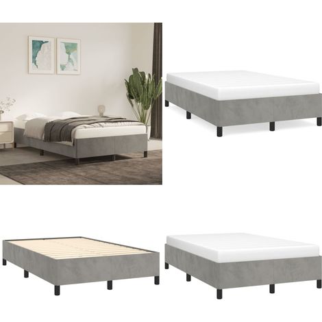 Bettgestell ohne Matratze Hellgrau 120x190 cm Samt - Samtsofa - Bettrahmen - Doppelbett - Boxspringbetten - Himmelbett - Home & Living (1/5)