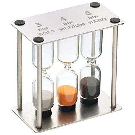 MasterClass Timer da Cucina a Clessidra Triplo, Acciaio Inox, Argentato, 9 x 12 x 16 cm (1/4)