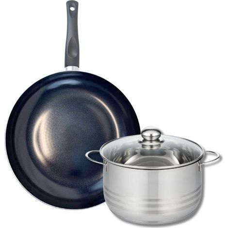 Ensemble de 1 Poêle de cuisson 28 cm et 1 faitout 20 cm Elo Prima Brillant (1/5)