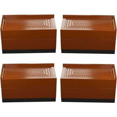 Juego de 4 patas cuadradas para muebles, ajustables en altura (7,5 cm o 15 cm) para camas, mesas, sillas, sofás y dormitorios - KZQ