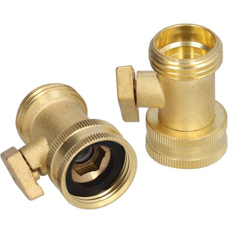 Stück G3/4 Absperrventile für Gartenschläuche, 2-Wege-Schraubventile aus Messing, Bewässerungsausrüstung (1/5)