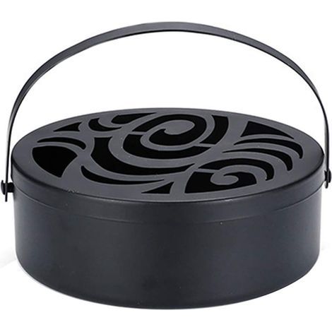 Porte-bobine de moustique en fer Porte-bobine de moustique creux Encens rond avec poignée. (1/5)