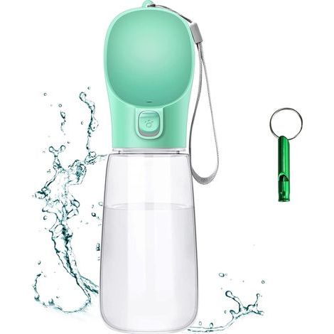 Borraccia per cani da 550 ml, borraccia da viaggio portatile con chiusura a pulsante per cani, gatti e altri animali domestici, ideale per attività all'aperto. (1/5)
