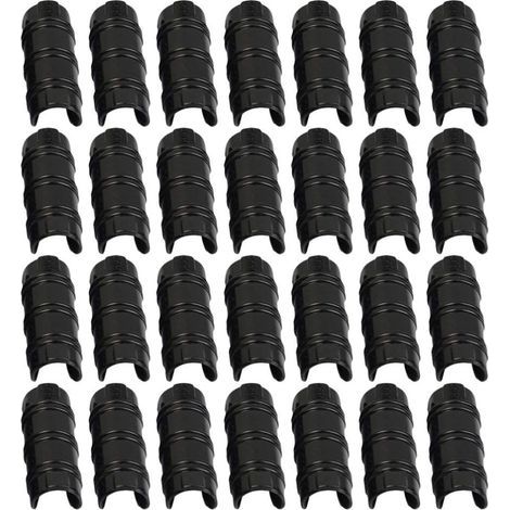 CCYKXA 30 Pcs Pipe Clips Plant Cover Net Tunnel Hoop Clips Net Tunnel Hoop Clips Pouring Film Shade Net Rod Clip for Greenhouses Frame Shelters (Black)