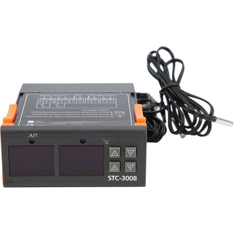 Thermostat Numérique Double Affichage STC-3008 avec Sonde NTC, Régulateur de Température 12V DC (1/5)