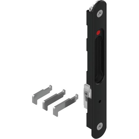 La Croisee Ds – Fermeture encastrée simple Silène rénovation noir – Gâche pour crémone – Aluminium thermolaqué – Dimensions H 198 x L 24 x P 21 mm