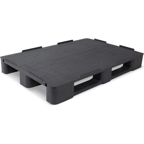 BRB Kunststoffpalette mit 22mm Sicherungsrand, 1200x800x145mm, 3 Kufen, Deck geschl., 100% HD/PE/RE-Kunststoff (1/3)