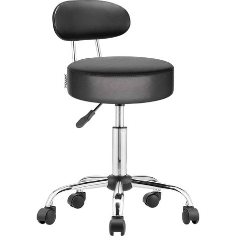 Chaise de bureau pivotante avec dossier et siège similicuir réglable sur roulettes, 5 roues (1/5)