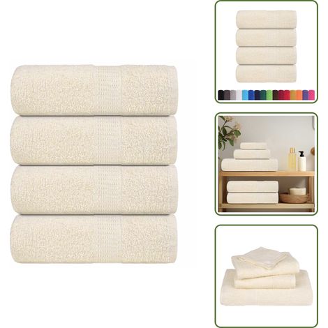 Gästetücher 4 Stk. Creme 30x50 cm 360 g/m² 100% Baumwolle - Gästetuch - Gästetücher - Gästehandtuch - Handtuch (1/5)