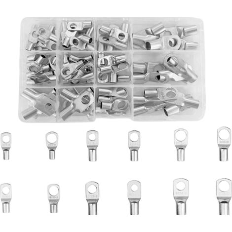 Cosses De Cable - Cuivre Étamé - 6 mm2 À 35 mm2 - Filetage M6 M8 M10 - Lot De 80 Pièces
