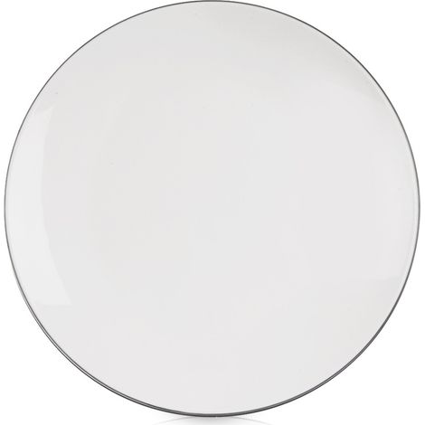 Plato de postre de porcelana blanca DECORA de 20 cm (1/4)