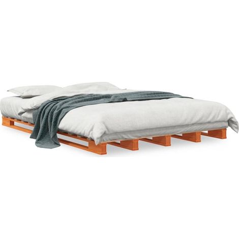 Maison Exclusive - Palettenbett Wachsbraun 140x200 cm Massivholz