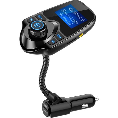 Adaptateur voiture Bluetooth 5.4 avec écran clair de 1,44 pouce et col de cygne flexible - Émetteur FM et récepteur Bluetooth pour les appels mains libres (1/5)