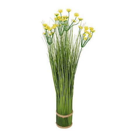 Ein Strauß künstlicher gelber Wildblumen mit grünen Stielen (1/5)