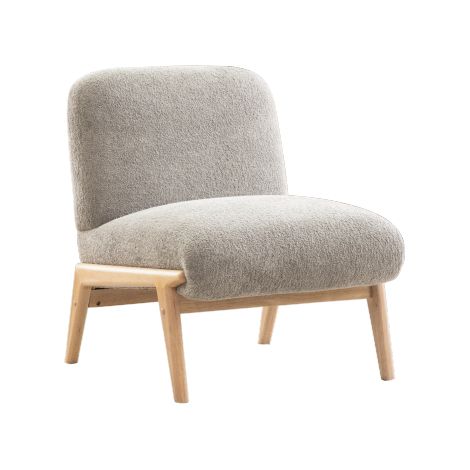 Fauteuil de style nordique – Revêtement en chenille douce et structure en bois robuste  Idéal pour les salons et les chambres – Gris (1/4)