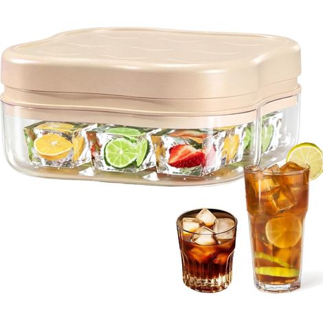Bac à Glaçons 9 Compartiments Presse Antiadhésif Moderne Moules Pour Cubes De Glace Congélateur Pour Whisky Cocktail Bourbon Lait Jus Eau Maison Cuisine Bar (1/5)