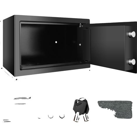Coffre-fort électronique, serrure à combinaison, construction en acier allié, Noir 8.5L (1/2)