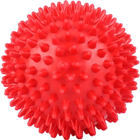 Rouleau de Massage en Plastique Résistant avec Picots - Balle de Fitness pour Détente Musculaire - Rouge 7.5cm (1/5)