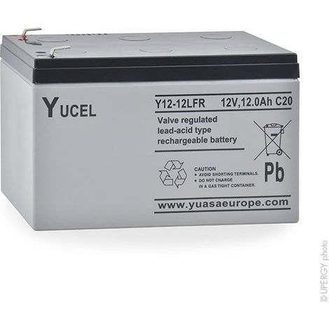 Yucel - Batterie plomb AGM YUCEL Y12-12 FR 12V 12Ah F6.35 (1/4)