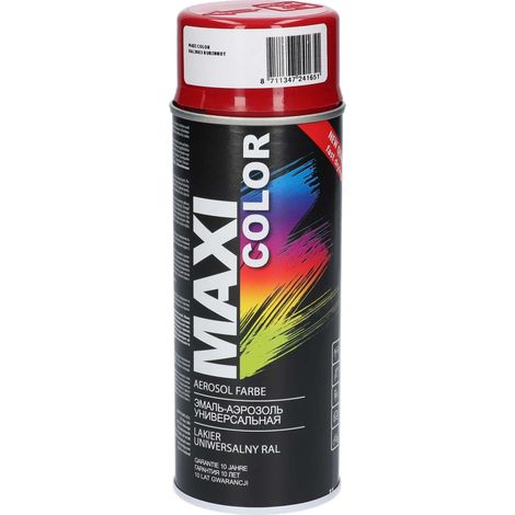 Vernis acrylique rouge foncé brillant maxi couleur RAL3003 400ml spray motip (1/3)
