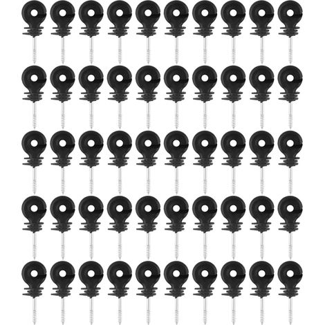 50pcs Isolateur Cloture Electrique, Isolateur Annulaire éCarteur, Isolateur à Visser ClôTure Agricole Accessoires de ClôTure éLectrique pour Poteau Bois Protection Solaire Protection Pluie (1/5)
