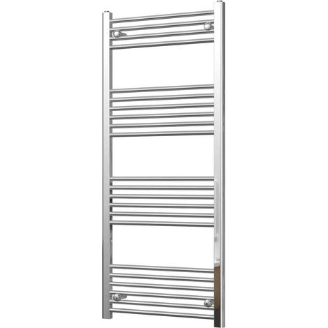 Zennor - Chrome Heated Towel Rail - H1400mm x W600mm - Straight (1/3)