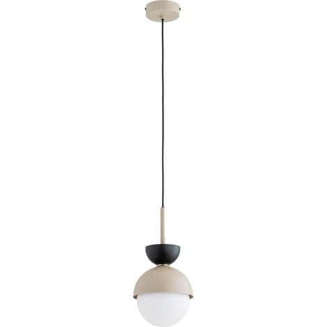 Suspension décorative 1 lumière boule en verre beige et blanche E14 10 W SATORI Alfa