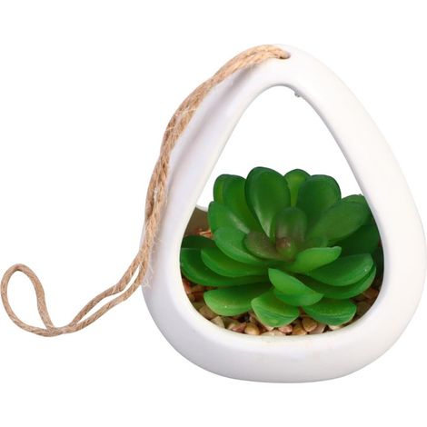 Plante Succulente Artificielle en Céramique pour Décoration de Table, Ornement Chic en Plastique et Céramique, pour Bureau et Maison (1/5)