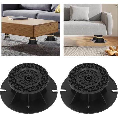 Cet ensemble de support polyvalent en 2 pièces comprend des pieds de cadre de lit réglables, des pieds de support centraux à lattes robustes et convient au remplacement de pièces pour lits, canapés, t (1/5)