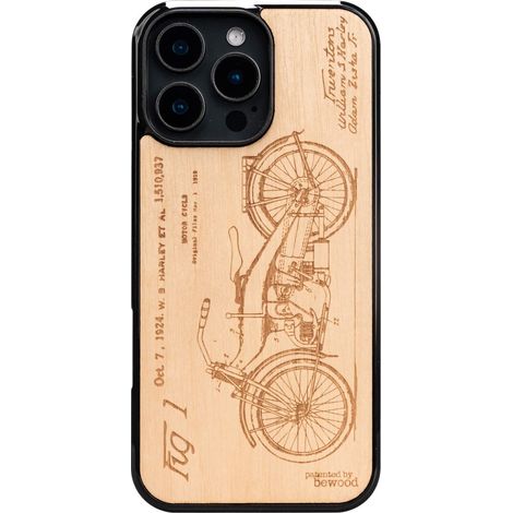 Bewood Holzhülle für iPhone 16 Pro Max HARLEY PATENT ANIEGRE (1/5)