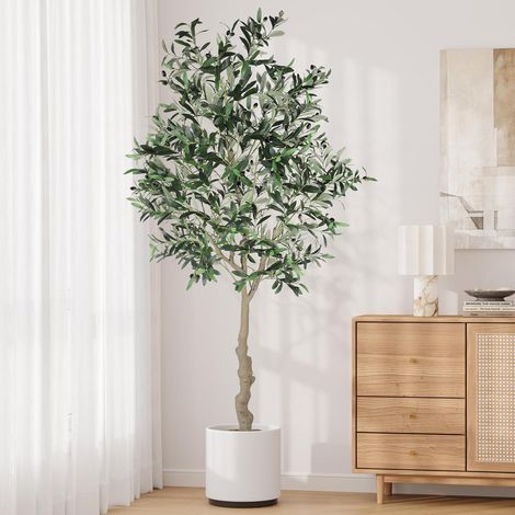Dripex Olivier artificiel - 210 cm - Plantes artificielles - Grande plante d'olivier dans un pot - Décoration pour la maison, le salon, la chambre à coucher, le bureau, le jardin (1/5)