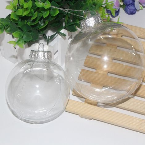 GARRYFIZH Boules de Noël transparentes, boules en plastique PET, sphères lumineuses (8 cm) (1/5)