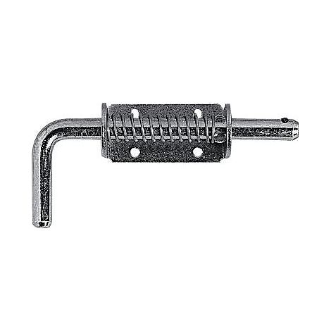 Verrou à ressort inox 316 pêne diamètre 14 mm sur platine 85 x 40 mm finition brossé - TORBEL INDUSTRIE