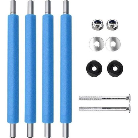 Pièces Poteaux de Trampoline de Remplacement, 196cm Bâtons de Rechange pour Trampoline, Poteaux de Trampoline avec Housses Anti-Collision en Mousse, Tiges de Rechange pour Filets de Trampoline (1/4)