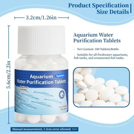 KineShineX Aquarienwasser-Reinigungstabletten – Geeignet für Süß- und Meerwasseraquarien. Diese Aquarienwasser-Reinigungstabletten helfen… (1/4)