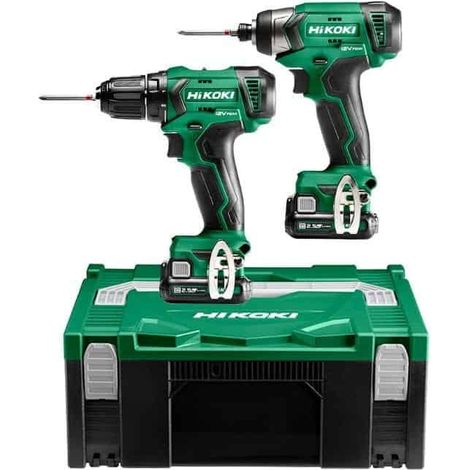 Hikoki – Perceuse-visseuse sans fil 12V avec 2 batteries 2.5Ah – Visseuse à chocs pour vissage rapide – Coffret HIK-System-Case II (1/8)