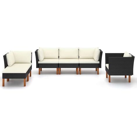 Maison Exclusive - 6-tlg. Garten-Lounge-Set Poly Rattan Eukalyptu (1/5)