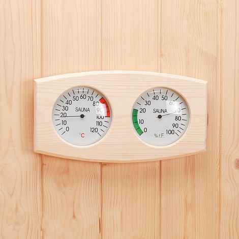 Thermomètre de Sauna en bois de pin hygromètre horizontal Durable accessoires de salle de Sauna numérique mesure de température d'humidité intérieure A