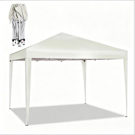 Carpa plegable 3 x 3 m de oxford 210D, estructura de hierro, beige claro (1/5)