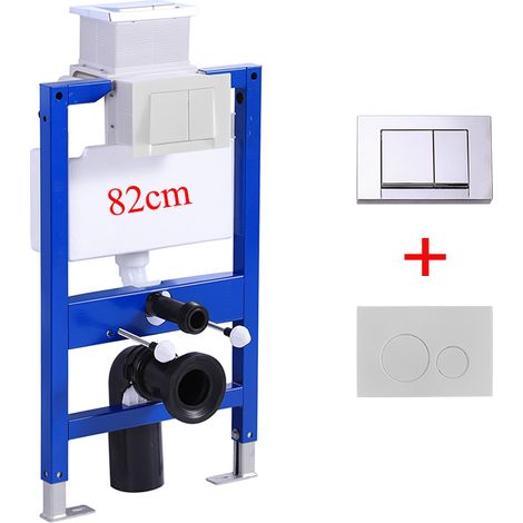 HOROW 82cm Vorwandelement Set, Unterputz Spülkasten mit rechteckig weiß betätigungsplatte, Vorwandspülkasten für Wand-WC