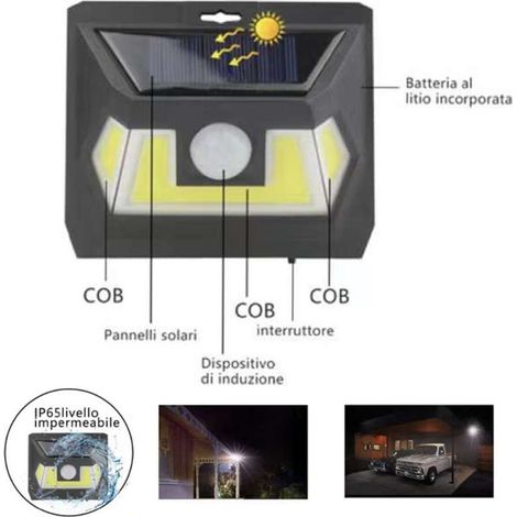 MINI PROJECTEUR EXTÉRIEUR COB LED PANNEAU SOLAIRE DÉTECTEUR DE MOUVEMENT TE-B0109 (1/2)