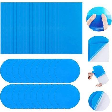Rustine pour Piscine, Piscine Patch De Réparation,20 Pièces Kit de Réparation de Patch,Rustine Piscine Correctifs Auto-adhésives Rustine,Auto-adhésifs en PVC pour Piscine Piscine Jacuzzi-Bleu (1/5)