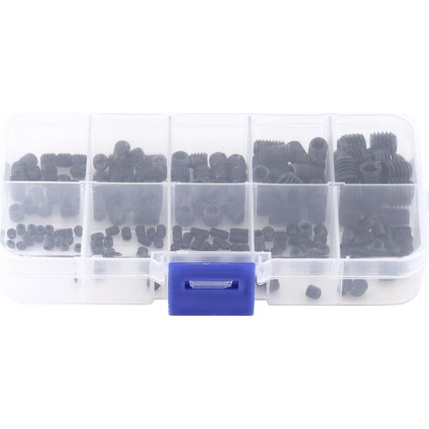 200 pièces vis à tête hexagonale creuse sans tête à embout sphérique assortiment avec boîte (1/5)