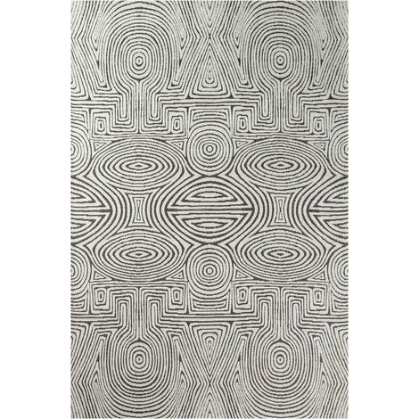 Tapis intérieur extérieur beige jacquard antidérapant - 140 x 200 cm (1/5)